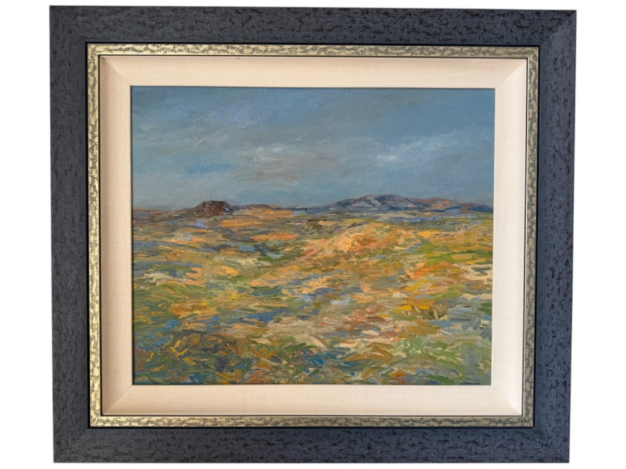 Just Added - Frank Rimbach Original Oil Painting on Canvas Titled 'West Mesa, Las Cruces' Signed Verso 24 X 20 Framed 32 X 28.5