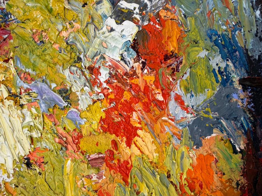 Just Added - Frank Rimbach Original Abstract Oil Painting on Canvas Signed Verso 18 X 21 Framed 22 X 27 [Photo 5]