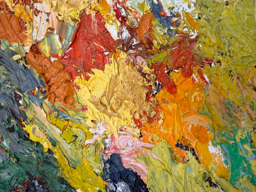 Just Added - Frank Rimbach Original Abstract Oil Painting on Canvas Signed Verso 18 X 21 Framed 22 X 27 [Photo 4]