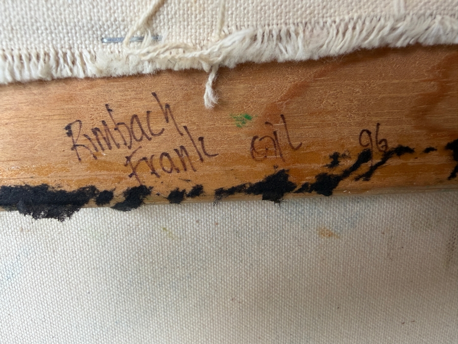 Just Added - Frank Rimbach Original Abstract Oil Painting on Canvas Signed Verso 18 X 21 Framed 22 X 27 [Photo 7]