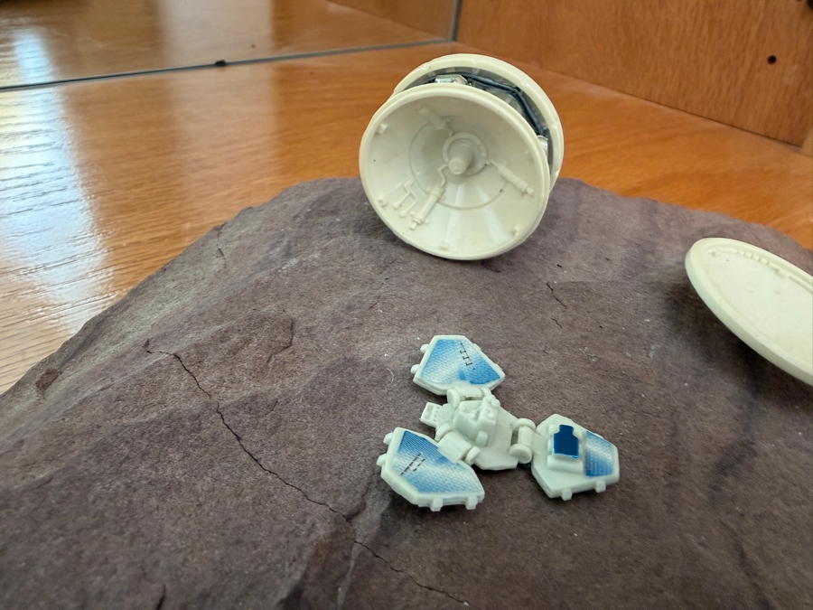 Just Added - Vintage Hot Wheels Action Pack Miniature Set of NASA's Mars Pathfinder and JPL Sojourner Rover Placed On Natural Stone 12 X 10 [Photo 8]
