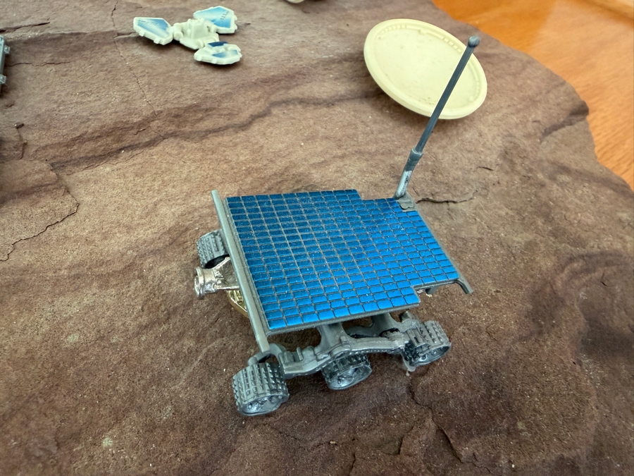 Just Added - Vintage Hot Wheels Action Pack Miniature Set of NASA's Mars Pathfinder and JPL Sojourner Rover Placed On Natural Stone 12 X 10 [Photo 5]