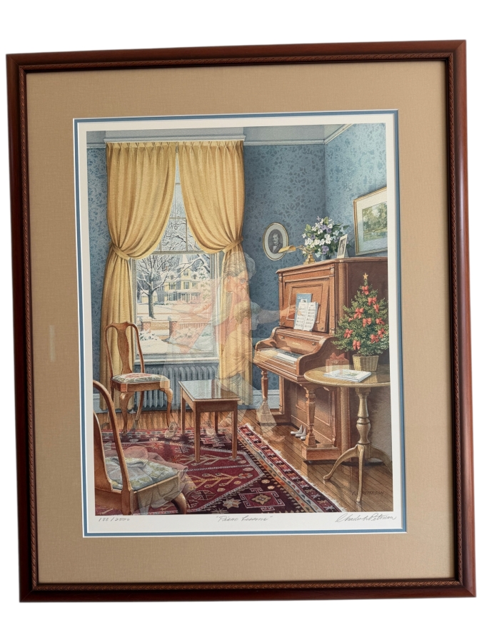 Just Added - Charles L. Peterson Limited Edition Print Titled 'Piano Lessons' with COA Framed 29 X 35 [Photo 2]