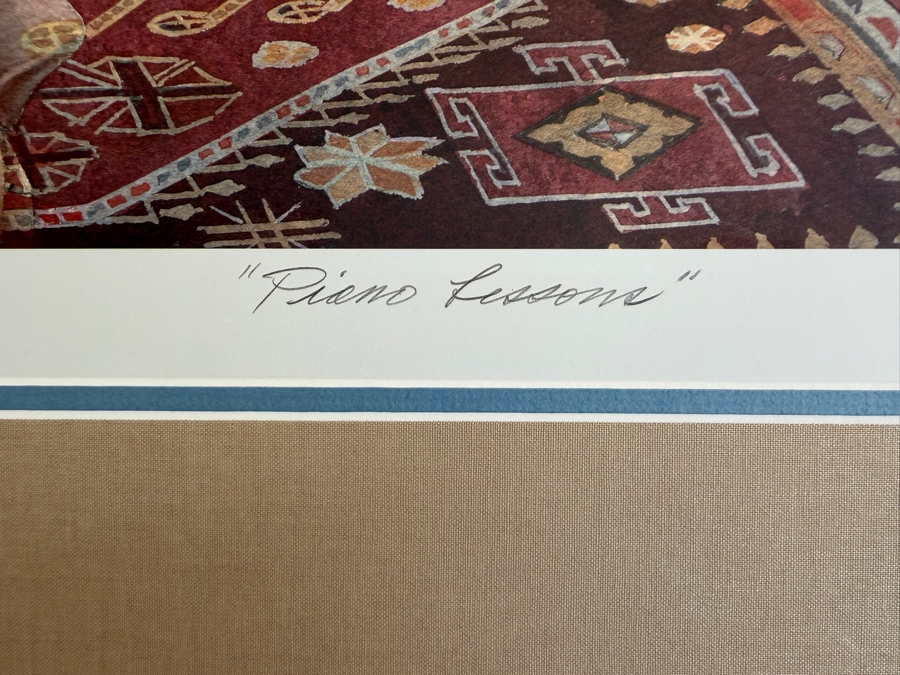 Just Added - Charles L. Peterson Limited Edition Print Titled 'Piano Lessons' with COA Framed 29 X 35 [Photo 4]