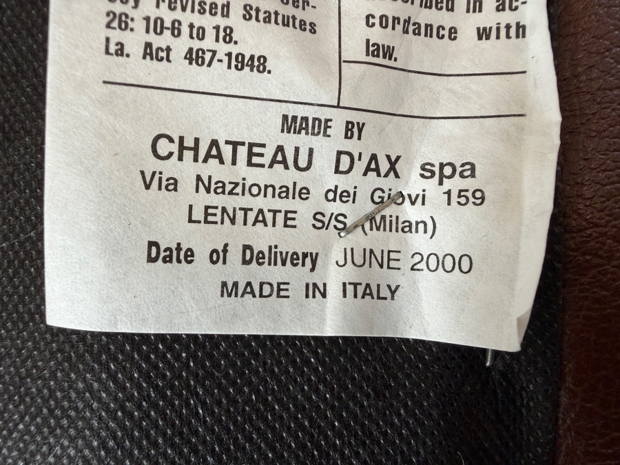 Just Added - Chateau d'Ax Leather Armchair with Ottoman Made in Milan Italy 43W X 36D [Photo 4]