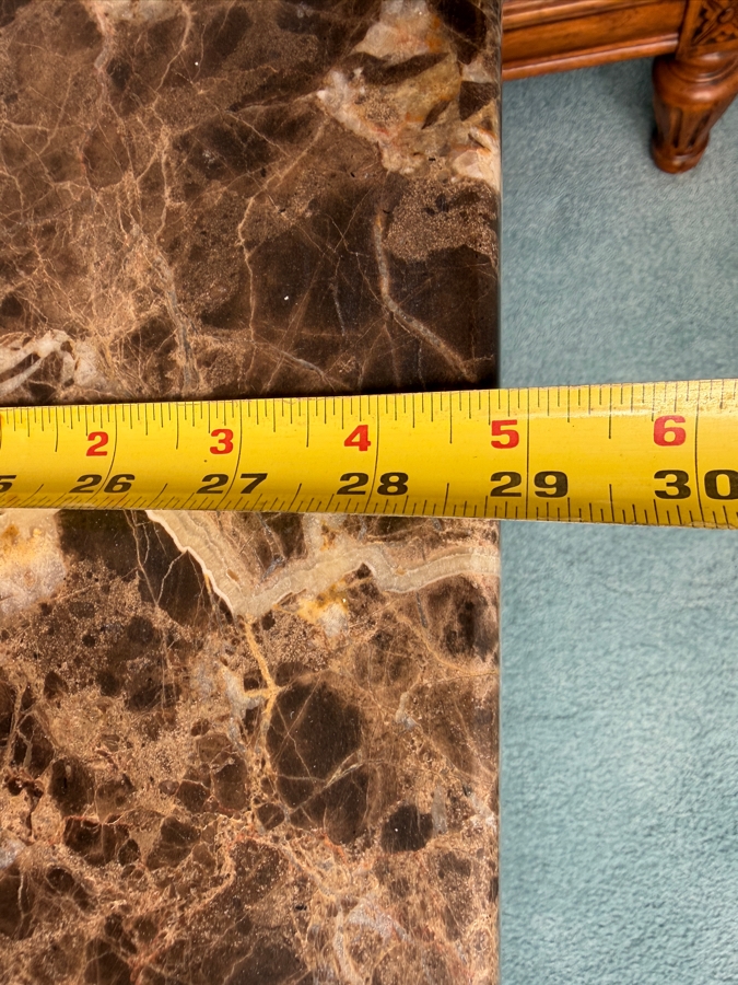 Just Added - Neoclassical-Style Marble Top Coffee Table 29W X 29D X 26H [Photo 5]