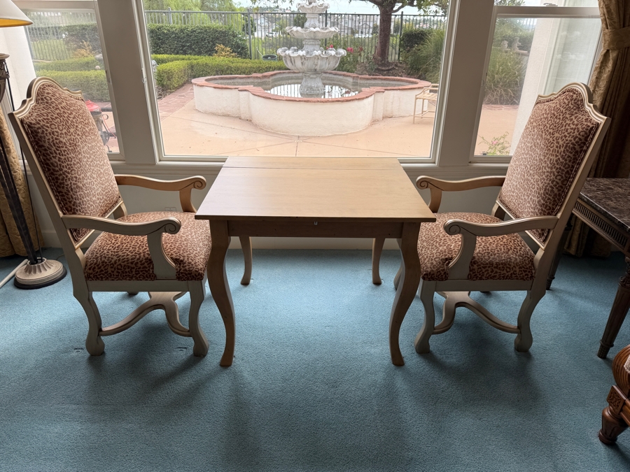 Just Added - Pair of Armchairs with Flip-Top Table 36W X 32D X 29.5H [Photo 3]