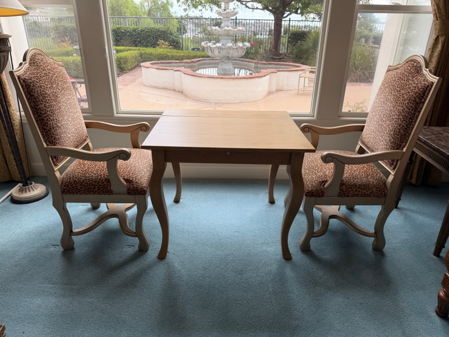 Just Added - Pair of Armchairs with Flip-Top Table 36W X 32D X 29.5H