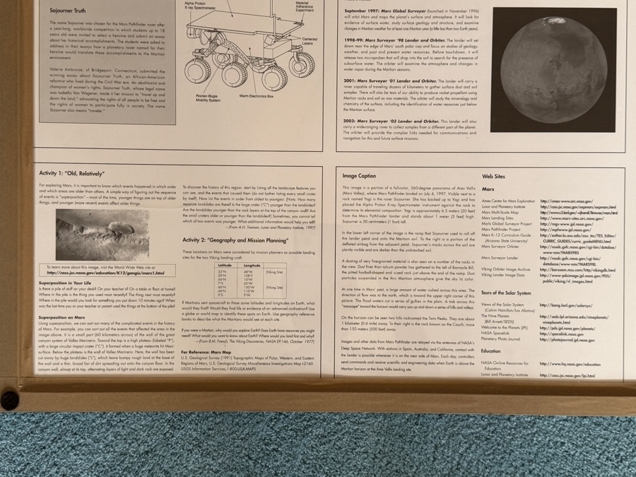 Just Added - Framed 1997 NASA Mars Pathfinder Poster titled 'Mars Pathfinder: Roving on the Red Planet' 34.5 X 27 [Photo 7]