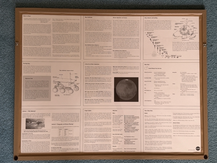 Just Added - Framed 1997 NASA Mars Pathfinder Poster titled 'Mars Pathfinder: Roving on the Red Planet' 34.5 X 27 [Photo 5]
