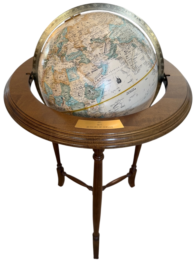 Just Added - Replogle 12' Diameter World Classic Freestanding Globe Present to Robert C. Tausworthe for 40 Years of Service at JPL 34H