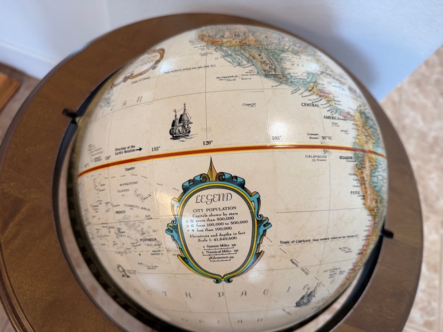 Just Added - Replogle 12' Diameter World Classic Freestanding Globe Present to Robert C. Tausworthe for 40 Years of Service at JPL 34H [Photo 6]