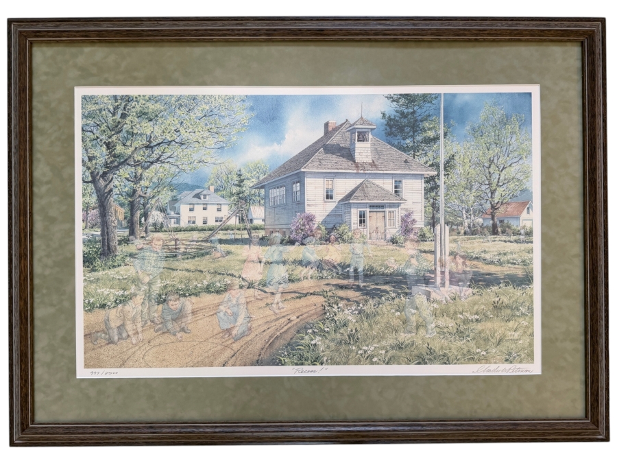 Just Added - Charles L. Peterson Limited Edition Print Titled 'Recess!' with COA Framed 38.5 X 27.5 [Photo 2]