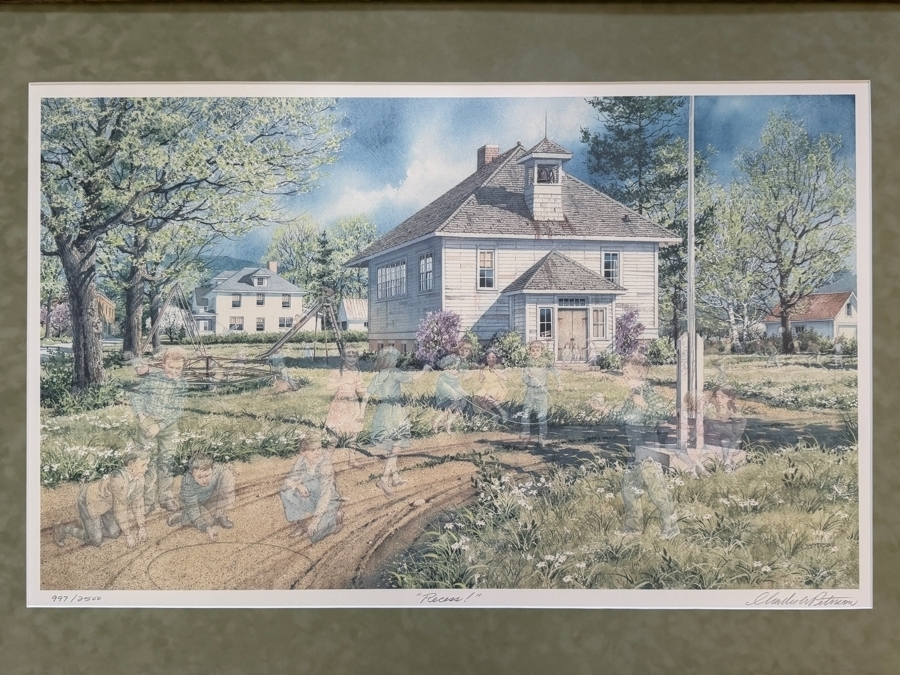 Just Added - Charles L. Peterson Limited Edition Print Titled 'Recess!' with COA Framed 38.5 X 27.5