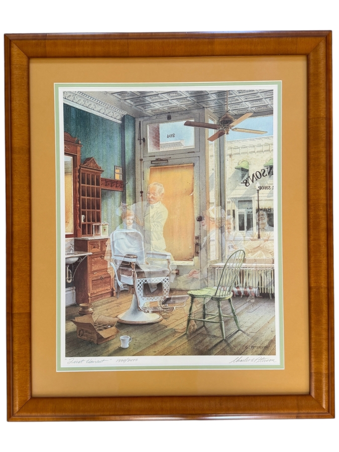 Just Added - Charles L. Peterson Limited Edition Print Titled 'First Haircut' with COA Framed 25.5 X 30