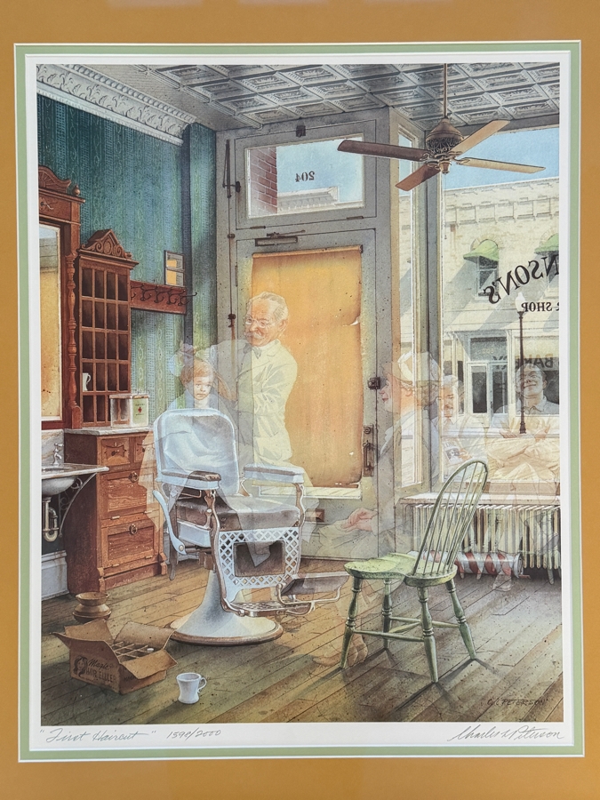 Just Added - Charles L. Peterson Limited Edition Print Titled 'First Haircut' with COA Framed 25.5 X 30 [Photo 2]