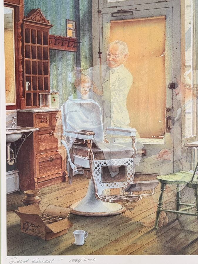 Just Added - Charles L. Peterson Limited Edition Print Titled 'First Haircut' with COA Framed 25.5 X 30 [Photo 3]