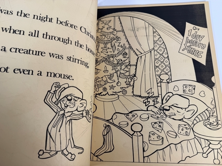 Just Added - Vintage 1977 'Twas the Night Before Christmas by Clement C. Moore Giant Story Coloring Book
 [Photo 3]