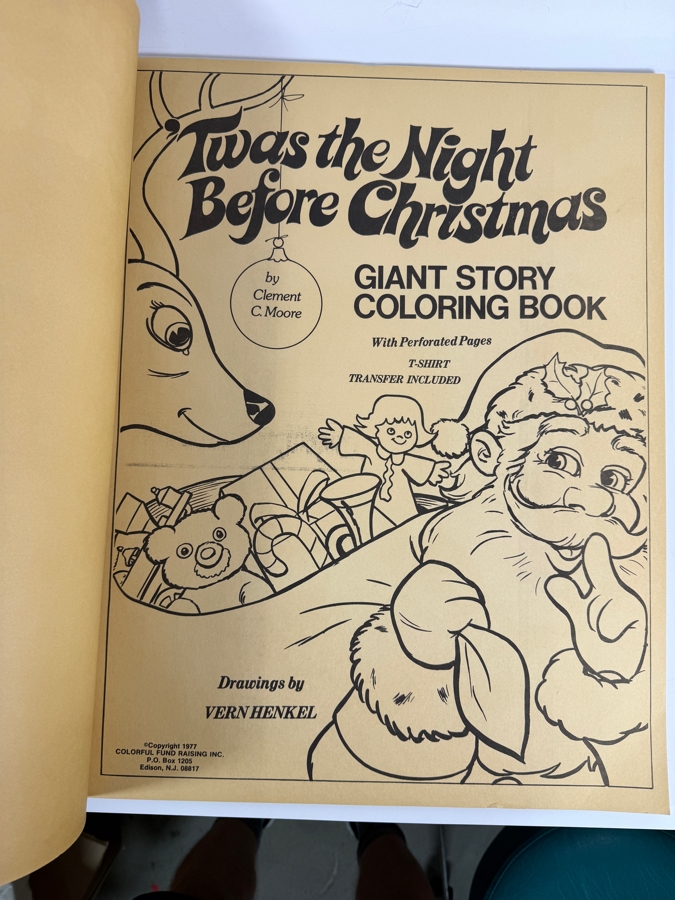 Just Added - Vintage 1977 'Twas the Night Before Christmas by Clement C. Moore Giant Story Coloring Book
 [Photo 2]