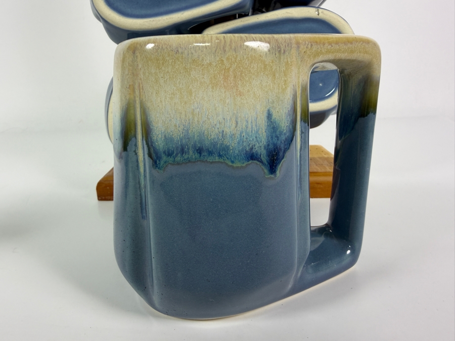 Just Added - (5) Mexican Ceramic Coffee Cups with Display Stand by Artist Rodolfo Padilla [Photo 6]