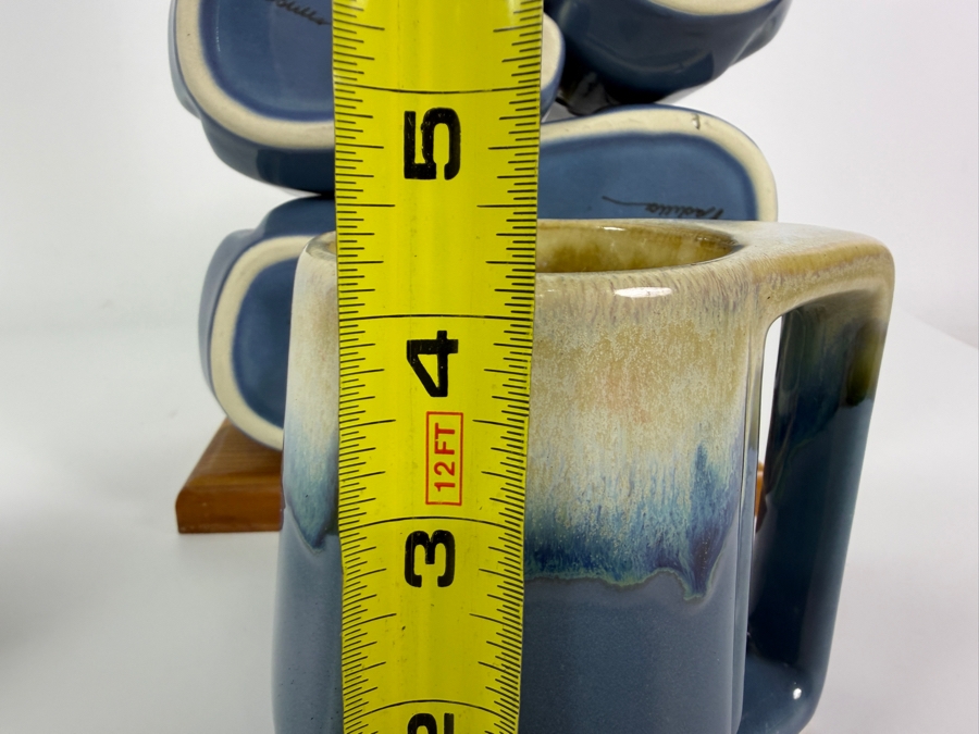 Just Added - (5) Mexican Ceramic Coffee Cups with Display Stand by Artist Rodolfo Padilla [Photo 7]