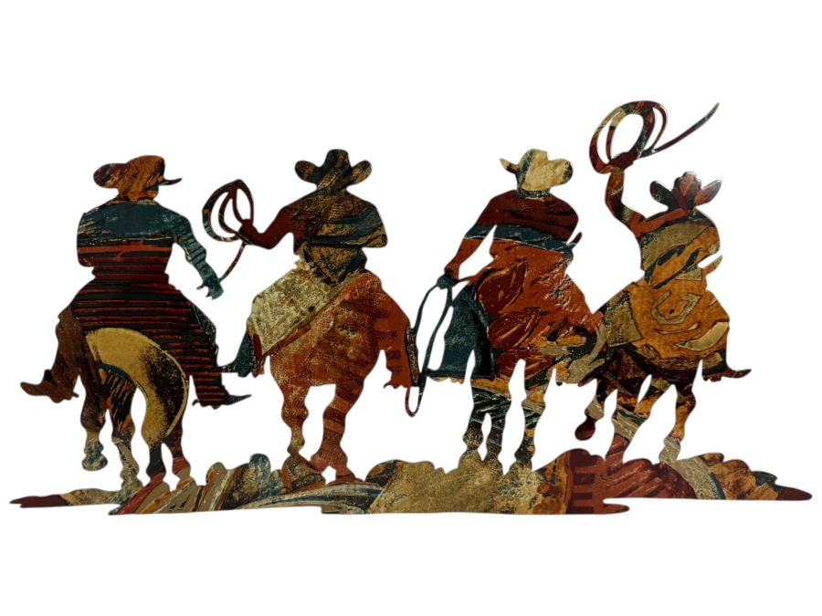 Just Added - Western-Style Cowboy Metal Wall Artwork 24W X 12H