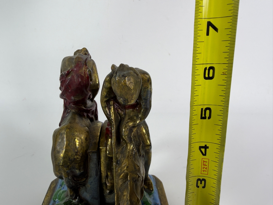 Just Added - Pair of Hand-Painted Polychrome Metal Bookends After James Earle Fraser's Iconic 'End of the Trail' Sculpture 6'H [Photo 5]