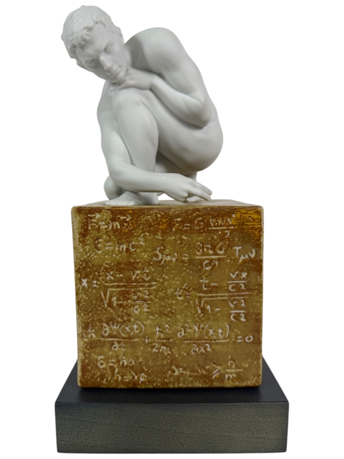 Just Added - Lladro Scientia Man Matte Porcelain Sculpture Created by Sculptor Ernest Massuet in 2003 12'H Retails $1,475