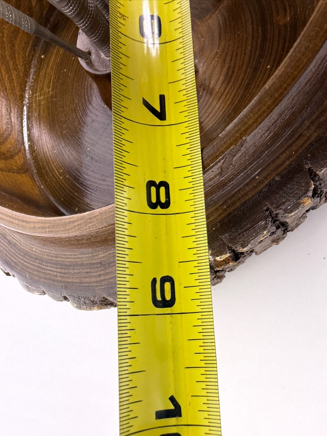 Just Added - Vintage Ellwood Rusticware Handcrafted Wooden Nut Bowl 8'W [Photo 5]