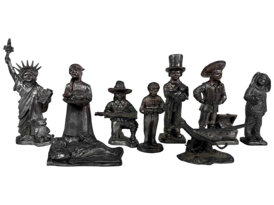 Just Added - Collection of Nine Michael A. Ricker Pewter Sculptures with COAs