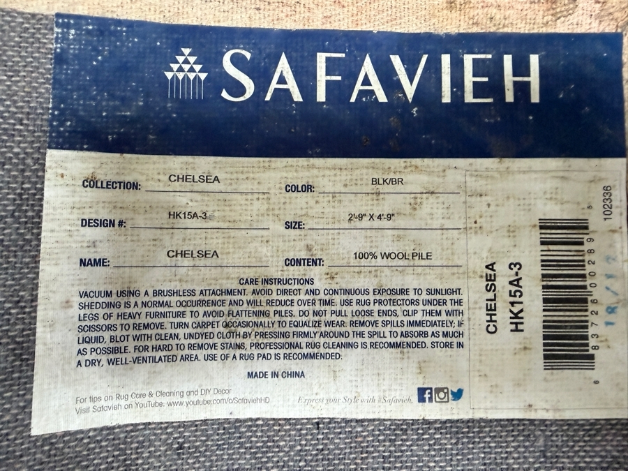 Just Added - Safavieh Chelsea Collection One Hundred Percent Wool Pile Black And Brown Cheetah Print Accent Rug Style Number HK15A-3 2'9' X 4'9'  [Photo 4]