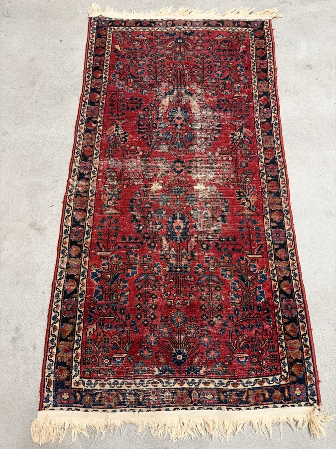 Just Added - Antique Persian Lilihan Hand Knotted Wool Runner Rug 29.5 X 60 [Photo 2]