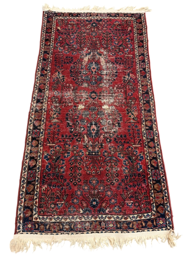Just Added - Antique Persian Lilihan Hand Knotted Wool Runner Rug 29.5 X 60