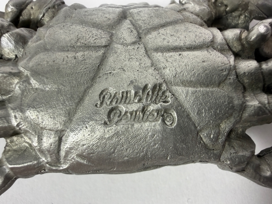 Just Added - Collection Of Three Vintage Solid Pewter Figurines Including Bates And Klinke Washington Monument Rondell Blue Crab And 1972 Prescott W Baston Minuteman Made In USA [Photo 5]