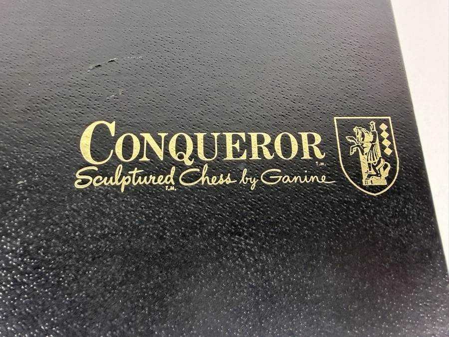 Just Added - Vintage 1962 Conqueror Sculptured Chess By Peter Ganine Medieval Gothic Tournament Edition Plastic Weighted Pieces Model 1489 Pacific Game Co Complete In Original Box [Photo 10]