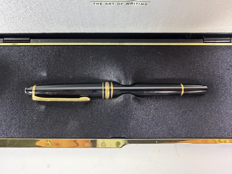 Just Added - Vintage Montblanc Meisterstuck Classique 144 Black And Two-Tone '4810' 14-karat gold Nib Fountain Pen Gift Set Including Two 50ml Ribbed Glass Ink Bottles New In Box Made In Germany [Photo 4]