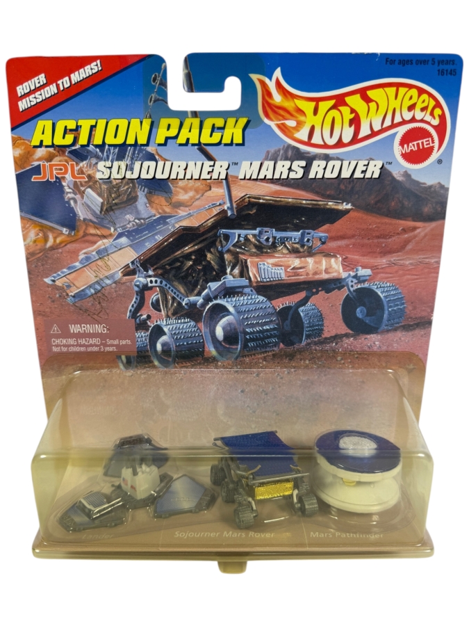Just Added - Vintage Mattel Hot Wheels Action Pack JPL Sojourner Mars Rover Die Cast Toy Vehicles Play Set Including Lander And Mars Pathfinder Unopened On Original Card Model Number 16145