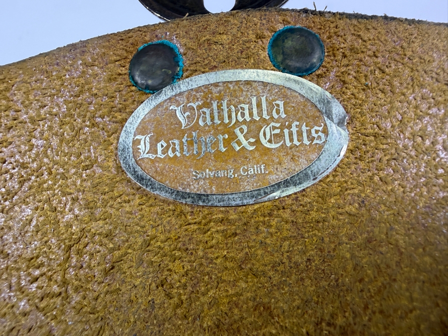 Just Added - Vintage Valhalla Leather And Gifts Solvang Calif Hand Tooled Hand Painted Floral Motif Leather Saddle Bag Hippie Boho Shoulder Purse With Brass Turn Lock Clasp 9'W [Photo 6]