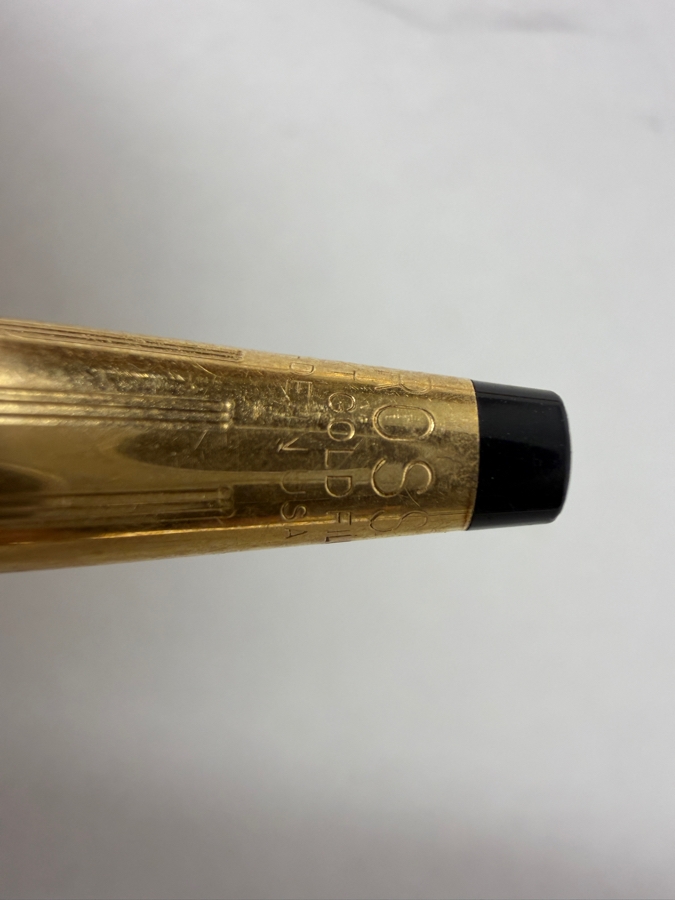 Just Added - Pair of Vintage Cross 1/20 14K Gold Filled Presentation Pens Engraved For 30 Years Of Service To Dr. R. C. Tausworthe With Custom Jet Propulsion Laboratory Logo Emblem Clip [Photo 6]