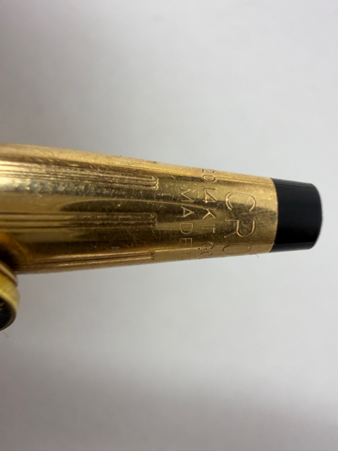 Just Added - Pair of Vintage Cross 1/20 14K Gold Filled Presentation Pens Engraved For 30 Years Of Service To Dr. R. C. Tausworthe With Custom Jet Propulsion Laboratory Logo Emblem Clip [Photo 5]