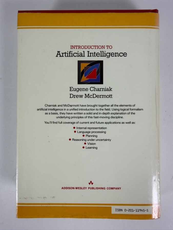 Just Added - Introduction To Artificial Intelligence 1985 First Edition Hardcover Textbook By Eugene Charniak And Drew McDermott  [Photo 8]