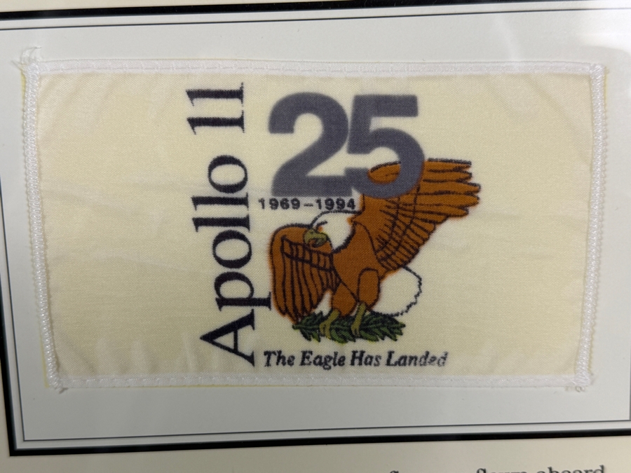 Just Added - NASA Apollo 11 Twenty-Fifth Anniversary Flown Flag Presentation Award Awarded To Robert C. Tausworthe Flag Flown Aboard Space Shuttle Columbia STS-Sixty-Five Mission from July 8 to July 23, 1994 [Photo 3]