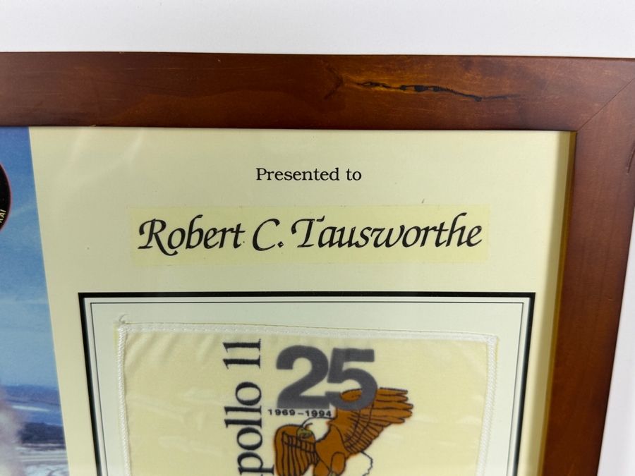 Just Added - NASA Apollo 11 Twenty-Fifth Anniversary Flown Flag Presentation Award Awarded To Robert C. Tausworthe Flag Flown Aboard Space Shuttle Columbia STS-Sixty-Five Mission from July 8 to July 23, 1994 [Photo 8]