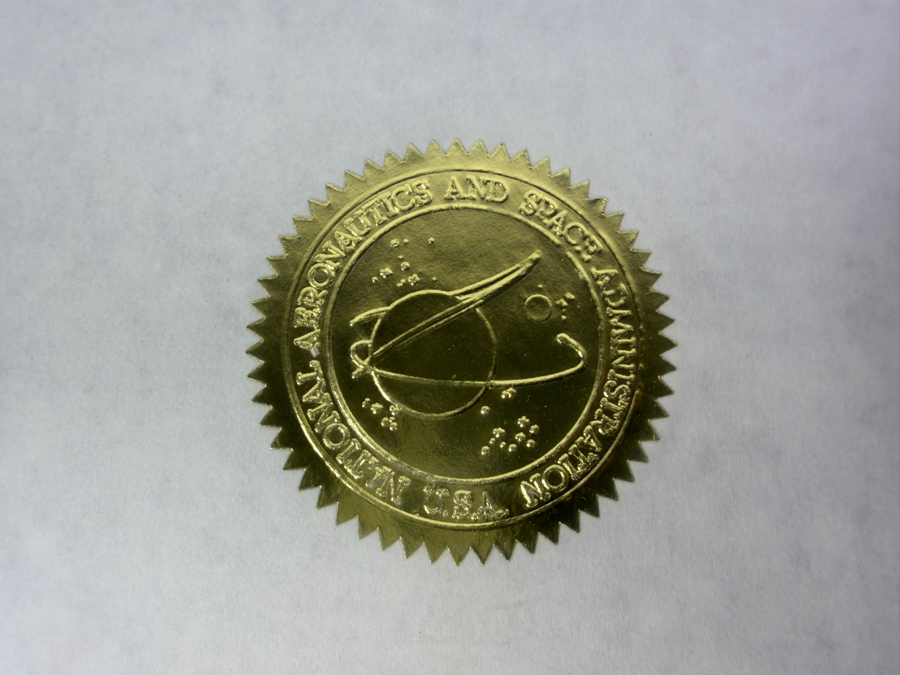 Just Added - RARE Vintage 1975 NASA Exceptional Service Medal in Original Box with Framed NASA Signed Certificate Presented to Robert C. Tausworthe with Original 1975 NASA Annual Awards Ceremony Program Presenting the Award to Dr. Tausworthe [Photo 12]