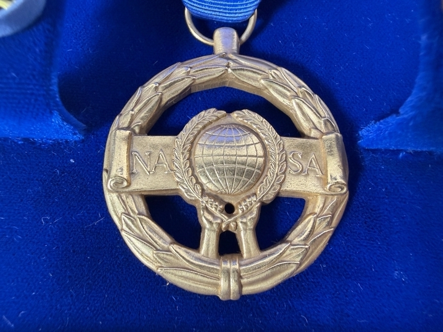 Just Added - RARE Vintage 1975 NASA Exceptional Service Medal in Original Box with Framed NASA Signed Certificate Presented to Robert C. Tausworthe with Original 1975 NASA Annual Awards Ceremony Program Presenting the Award to Dr. Tausworthe [Photo 6]