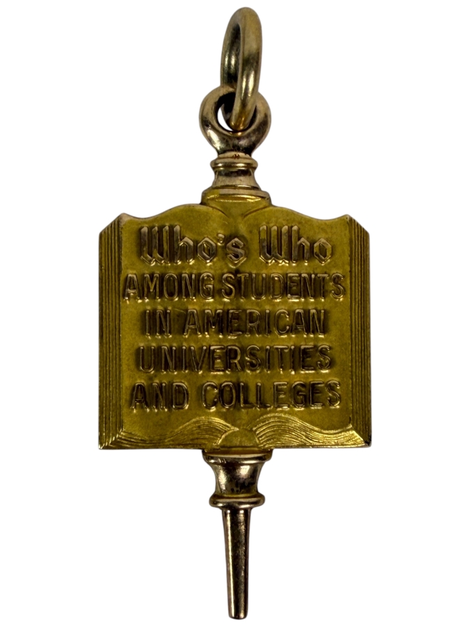 Just Added - 10k Gold Pendant Charm Who's Who Among Students in American Universities and Colleges Presented to Robert C. Tausworthe 1956-57 3.9g