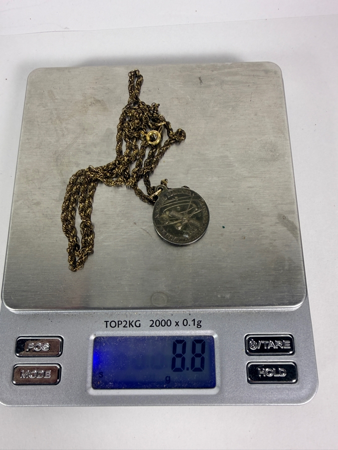 Just Added - Vintage 1974 Sterling Silver Pendant NASA-JPL Mariner Venus/Mercury Encounters with a 1/20 12k Gold-Filled Necklace 8.8g [Photo 7]