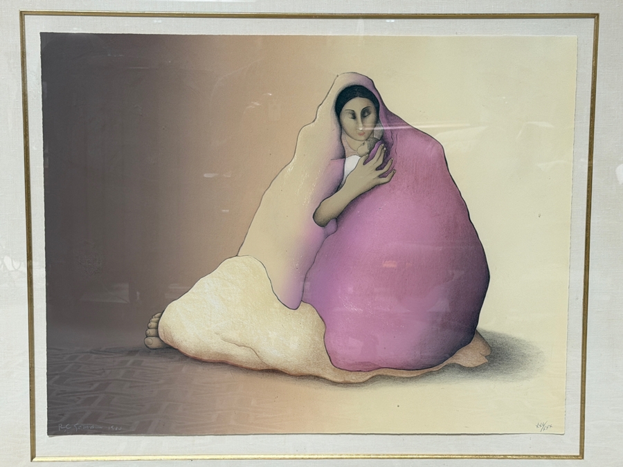 Just Added - R.C. Gorman Signed Limited Edition Lithograph Titled 'Mia' Roman Numeral Edition XXV of XXX Dated 1985 32 X 26 Framed 48 X 41