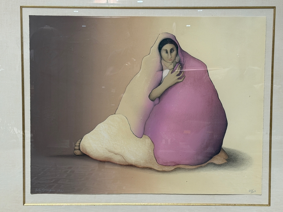Just Added - R.C. Gorman Signed Limited Edition Lithograph Titled 'Mia' Roman Numeral Edition XXV of XXX Dated 1985 32 X 26 Framed 48 X 41 [Photo 3]