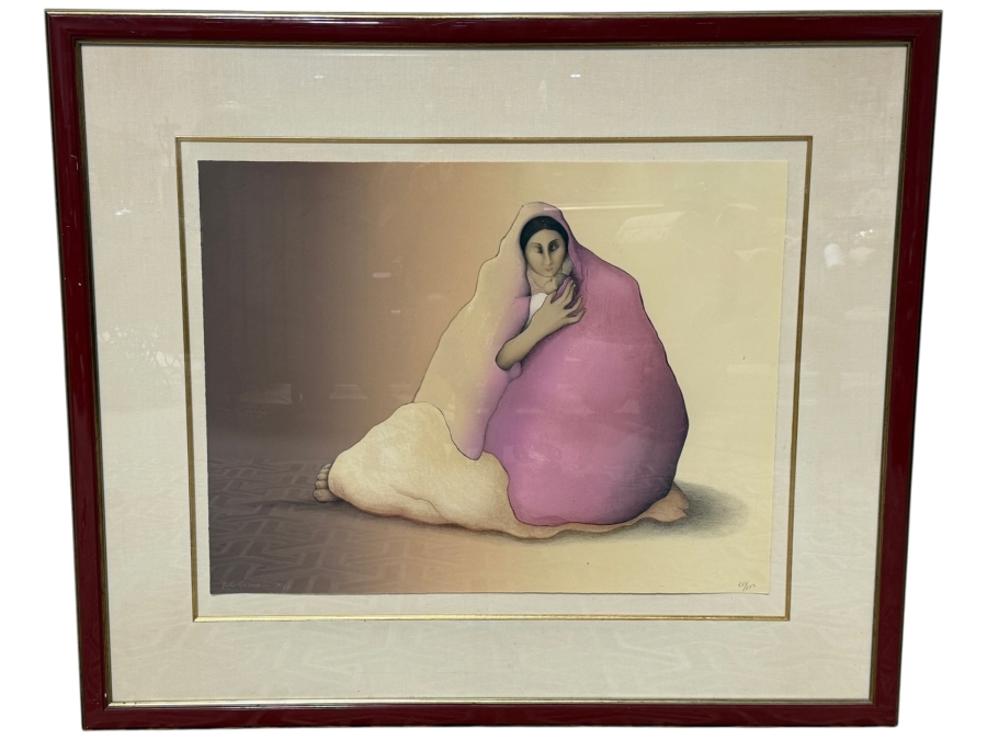 Just Added - R.C. Gorman Signed Limited Edition Lithograph Titled 'Mia' Roman Numeral Edition XXV of XXX Dated 1985 32 X 26 Framed 48 X 41 [Photo 2]